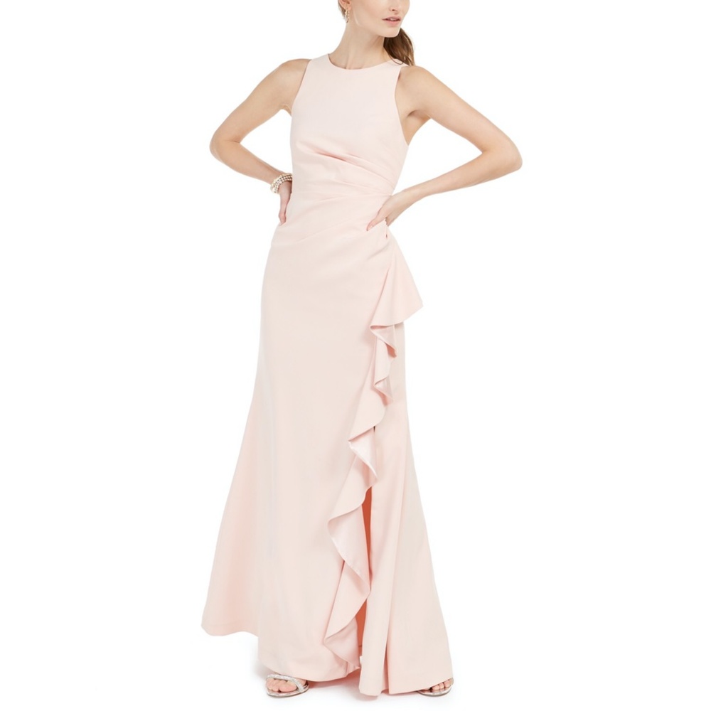 New Vince Camuto Ruffled Slit Trumpet Gown Size 14